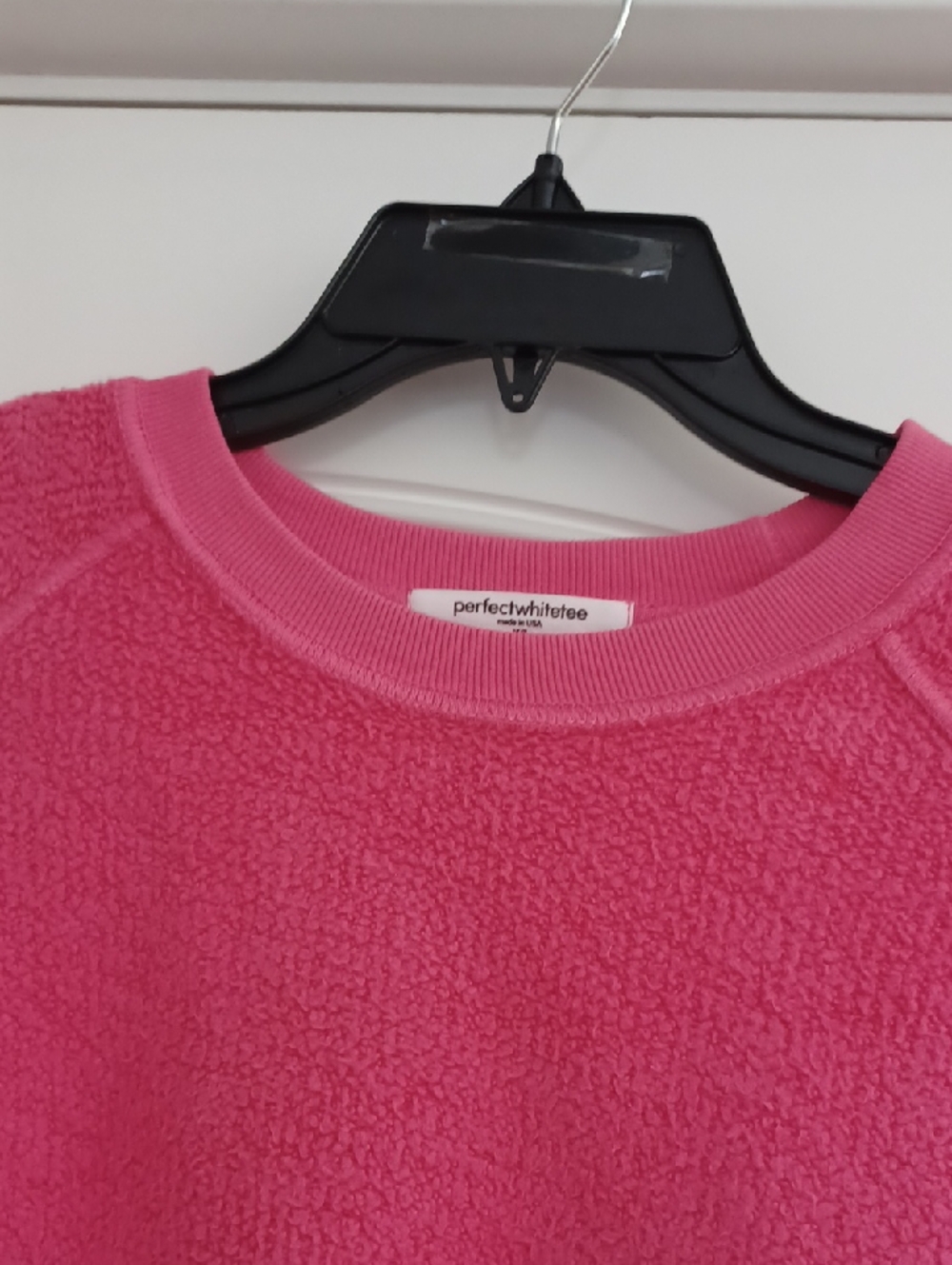 perfectwhitetee "Ziggy" Reverse Fleece Pink Crewneck Sweatshirt, Size XS - Picture 5 of 7